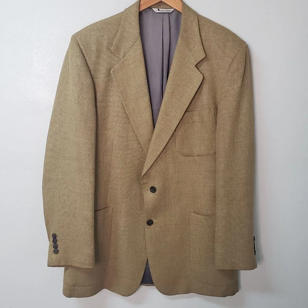 Vtg Aquascutum Regent 100 Blazer Sport Coat Jacket Men's 42L Union Made 2 Button
